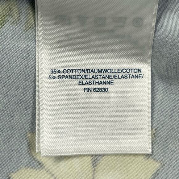 Lands End Dress Womens PM 10-12 Blue Floral Print 3/4 Sleeve Cotton Stretch - Picture 14 of 16